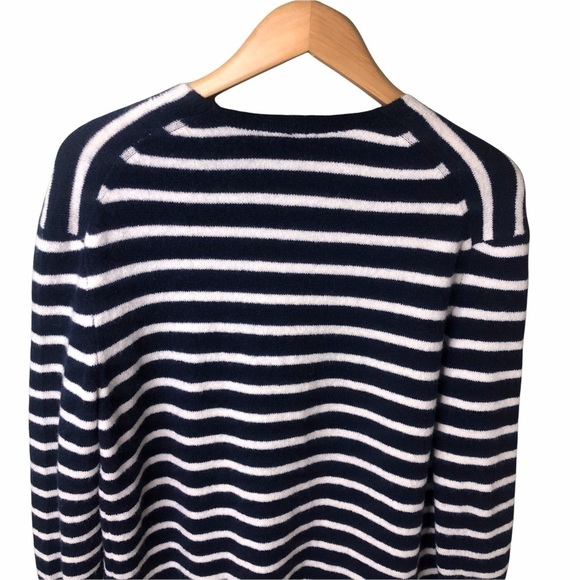 Madewell Cozy Walker Striped Cardigan Open Front Navy Blue White Size XS M0706 - Picture 7 of 11